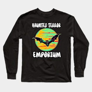 Halloween Bat Moon Haunted Terror Emporium Apparel Long Sleeve T-Shirt